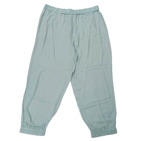 Ryegrass Luxe Jogger Pants Womens Large Green High Rise Flat Front Rayon Relaxed - Picture 2 of 12